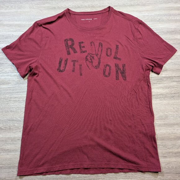John Varvatos Star USA Revolution Peace Sign Red Graphic T Shirt Men's Large - Picture 1 of 8